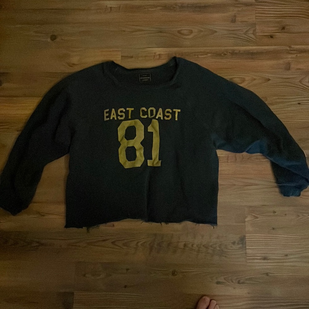 Free People East Coast off the shoulder cropped crew